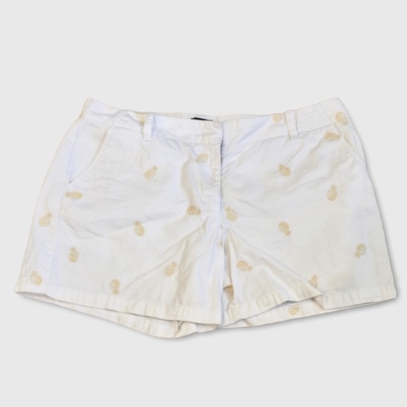 J. Crew Pants - J. Crew White Pineapple Shorts Low Fit Sz 8